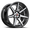 17" Spec-1 SP-73 Gloss Black & Machined & Undercut 17x7.5 Wheel 5x108 5x4.5 42mm