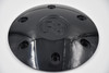 Black RO style hub caps set of 4 for 6x135 bolt pattern wheels including Ford trucks with mounting hardware and aggressive black finish.
