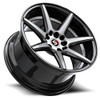 Set 4 17" Spec-1 SP-73 Black Machined & Undercut 17x7.5 Wheels 5x100 5x4.5 42mm