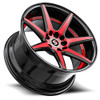 Set 4 17" Spec-1 SP-73 Black Red Machined Undercut 17x7.5 5x100 5x4.5 42mm Rims