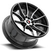 Set 4 16" Spec-1 SP-77 Gloss Black & Machined 16x8 Wheels 5x100 5x4.5 20mm Rims