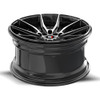 Set 4 16" Spec-1 SP-77 Gloss Black & Machined 16x8 Wheels 5x100 5x4.5 20mm Rims