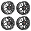Set 4 15" Spec-1 SP-76 Gloss Black 15x6.5 Wheels 4x100 4x4.5 20mm Rims
