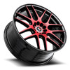 Set 4 18" Spec-1 SP-65 Gloss Black & Red Machined 18x9 Wheels 5x100 5x4.5 38mm