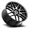 17" Spec-1 SP-65 Gloss Black & Machined 17x8 Wheel 4x100 4x4.5 42mm Rim