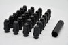 Set 24 ET Spline Lug Nut Kit Black 12mm x 1.5 1.4" Tall M12x1.5 Extended Thread