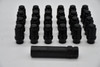 Set 24 ET Spline Lug Nut Kit Black 12mm x 1.5 1.4" Tall M12x1.5 Extended Thread