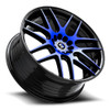 Set 4 17" Spec-1 SP-65 Gloss Black & Blue Machined 17x8 Wheels 5x100 5x4.5 42mm Rims
