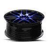Set 4 17" Spec-1 SP-65 Gloss Black & Blue Machined 17x8 Wheels 5x100 5x4.5 42mm Rims