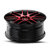 Set 4 17" Spec-1 SP-65 Gloss Black Red Machined 17x8 Wheels 5x100 5x4.5 42mm Rim