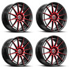 Set 4 17" Spec-1 SP-64 Gloss Black Red Machined 17x8 Wheels 5x110 5x4.5 42mm Rim