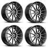 Set 4 17" Spec-1 SP-64 Gloss Black & Machined 17x8 Wheels 5x100 5x4.5 42mm Rims