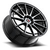 Set 4 17" Spec-1 SP-64 Gloss Black & Machined 17x8 Wheels 5x100 5x4.5 42mm Rims