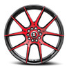 18" Spec-1 SP-71 Gloss Black & Red Machined 18x8 Wheel 5x4.5 5x120 38mm Rim