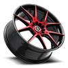 Set 4 18" Spec-1 SP-71 Gloss Black Red Machined 18x8 Wheels 5x100 5x4.5 38mm Rim