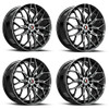 Set 4 17" Spec-1 SP-57 Gloss Black Machined 17x7.5 Wheels 5x4.5 5x120 42mm Rims