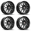 Set 4 17" Spec-1 SP-57 Gloss Black 17x7.5 Wheels 5x100 5x4.5 42mm Rims