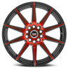 17" Spec-1 SP-51 Gloss Black & Red Machined 17x7.5 Wheel 5x100 5x4.5 42mm Rim
