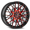 17" Spec-1 SP-53 Gloss Black & Red Machined 17x7.5 Wheel 5x112 5x4.5 42mm Rim