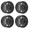 Set 4 17" Fittipaldi Off Road FT109SB Satin Black 17x8 Wheels 5x100 5x112 35mm