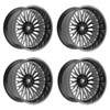 Set 4 22" Fittipaldi Off Road FTF505BM Gloss Black Milled 22x10 8x6.5 -19mm Rims