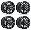 Set 4 17" RTX Zion Gloss Black Machined Wheels 17x9 5x5 -15mm Rims For Jeep
