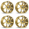 Set 4 15" RTX Ink Gold Machined Wheels 15x6.5 4x100 5x4.5 40mm Rims