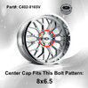 Vision 402 Riot C402-8165V Chrome Wheel Center Cap 5" Hub Cap Fits 8x6.5