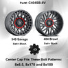 Vision 349 Savage 404 Brawl C404SB-8V Satin Black Wheel Center Cap Fits 8 Lug