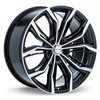 Set 4 16" RTX Black Widow Black Machined Wheels 16x7 5x4.5 40mm Rims
