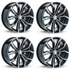 Set 4 16" RTX Black Widow Black Machined Wheels 16x7 5x112 40mm Rims