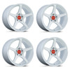 Set 4 18" Motegi MR159 Battle V Matsuri White Pearl Machined Lip 18x8.5 5x4.5 35mm