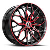 Set 4 17" Spec-1 SP-57 Gloss Black & Red Machined 17x7.5 Wheels 4x100 4x4.5 42mm