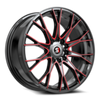 17" Spec-1 SP-59 Gloss Black & Red Machined 17x7.5 Wheel 4x100 4x4.5 42mm Rim