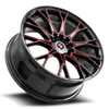 Set 4 18" Spec-1 SP-59 Gloss Black & Red Machined 18x8 Wheels 4x100 4x4.5 38mm