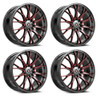 Set 4 17" Spec-1 SP-59 Gloss Black & Red Machined 17x7.5 Wheels 5x110 5x4.5 42mm