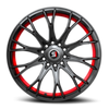 Set 4 18" Spec-1 SP-59 Gloss Black & Red Undercut 18x8 Wheels 5x4.5 5x120 38mm