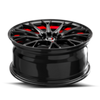 Set 4 18" Spec-1 SP-59 Gloss Black & Red Undercut 18x8 Wheels 5x4.5 5x120 38mm