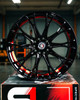 Set 4 18" Spec-1 SP-59 Gloss Black & Red Undercut 18x8 Wheels 5x4.5 5x120 38mm