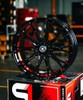 Set 4 18" Spec-1 SP-59 Gloss Black & Red Undercut 18x8 Wheels 5x112 5x4.5 38mm