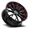 18" Spec-1 SP-59 Gloss Black & Red Undercut 18x8 Wheel 5x110 5x4.5 38mm Rim