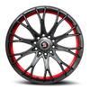 18" Spec-1 SP-59 Gloss Black & Red Undercut 18x8 Wheel 5x100 5x4.5 38mm Rim