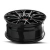Set 4 17" Spec-1 SP-59 Gloss Black & Machined 17x7.5 Wheels 4x100 4x4.5 42mm Rim