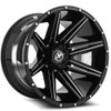 22" XF Off-Road XF-220 Gloss Black & Milled 22x12 Wheel 8x6.5 8x170 -44mm Rim