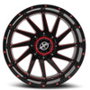 20" XF Off-Road XF-216 Gloss Black & Red Milled 20x9 Wheel 6x135 6x5.5 12mm Rim