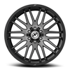 Set 4 17" XF Off-Road XF-240 Gloss Black & Brushed DDT 17x9 Wheels 5x5 5x5.5 12mm