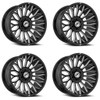 Set 4 24" XF Off-Road XF-237 Gloss Black & Milled 24x12 Wheels 8x6.5 8x170 -44mm