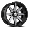 Set 4 20" XF Off-Road XF-236 Black & Brushed DDT 20x9 Wheel 6x135 6x5.5 12mm Rim