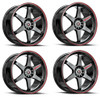 Set 4 20" Spec-1 SPT-33 Gloss Black & Red Line 20x9 Wheels 5x4.5 5x120 38mm Rims