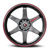 Set 4 17" Spec-1 SPT-33 Gloss Black & Red Line 17x8 Wheels 4x100 4x4.5 38mm Rims